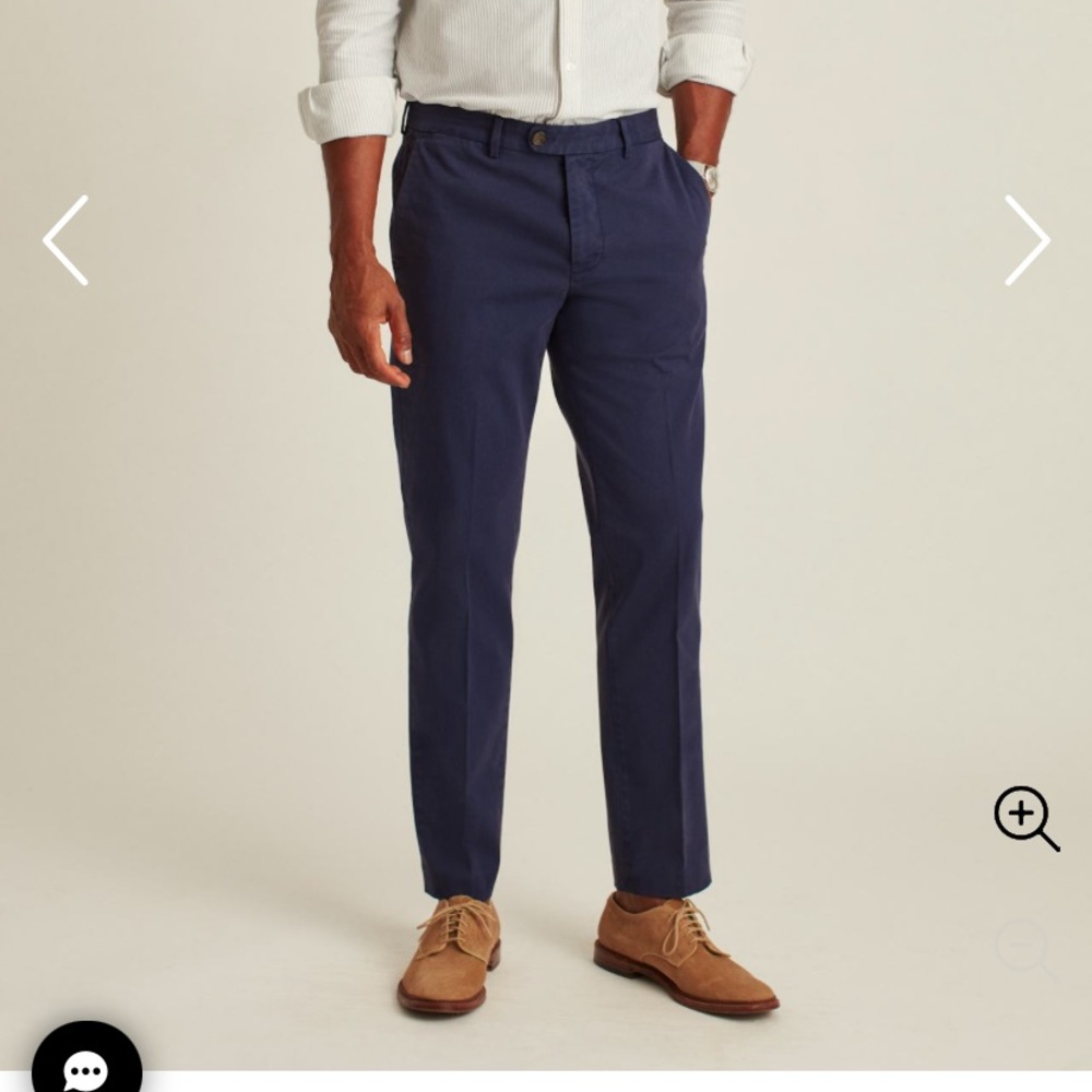 Italian Stretch Chinos
33"x 30" in Maritime Blue and Athletic